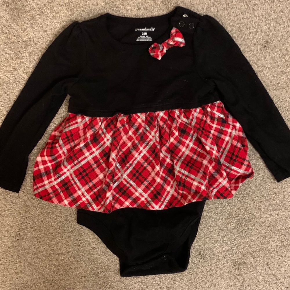 Plaid onesie with skirt